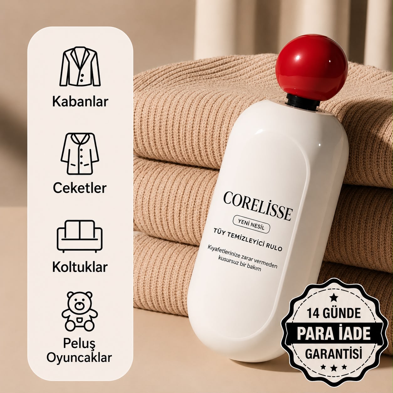 CORELİSSE® 2’si 1 Arada Tüy ve Tiftik Temizleyici