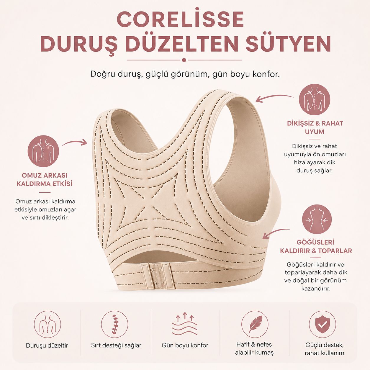 CORELİSSE DURUŞ DÜZELTEN SÜTYEN
