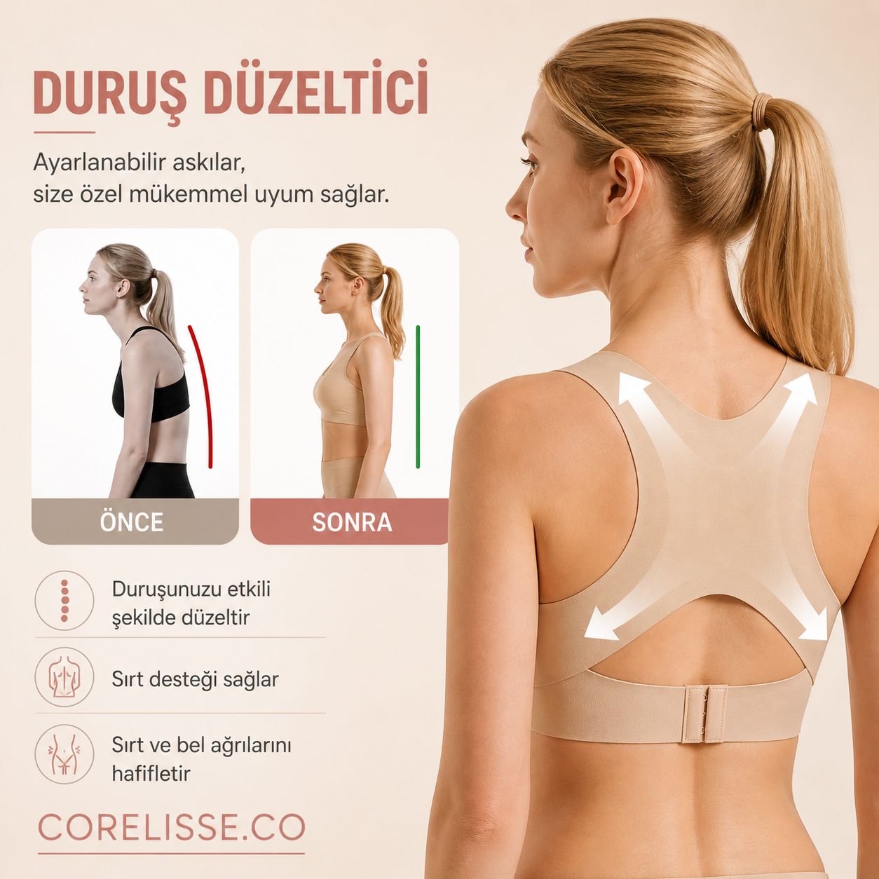 CORELİSSE DURUŞ DÜZELTEN SÜTYEN